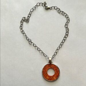 Silpada Chain Necklace with Amber Pendant